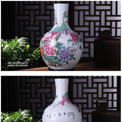 BÌNH CỦ TỎI HỌA TIẾT HOA MẪU ĐƠN